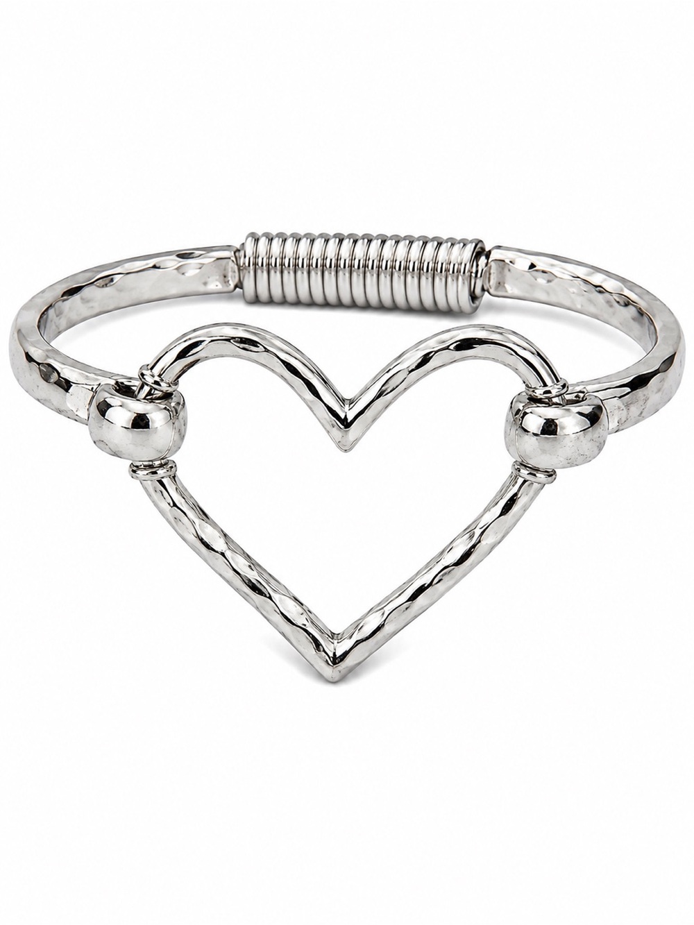 Heart Hook Bracelet-Silvertone
